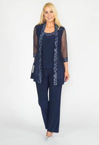 R AND M Richards Navy Glitz Three Piece