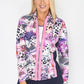 ZIP THROUGH ATHLEISURE LEOPARD FLOWER MIX JACKET