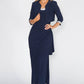 R AND M Richards Navy Two Piece Evening Dress