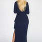 R AND M Richards Navy Two Piece Evening Dress