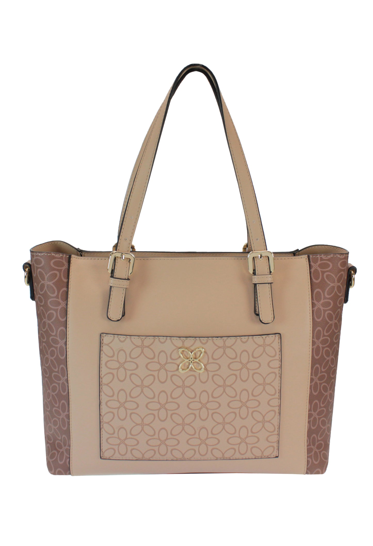 Contrast Print Tote Bag in Camel And Tan