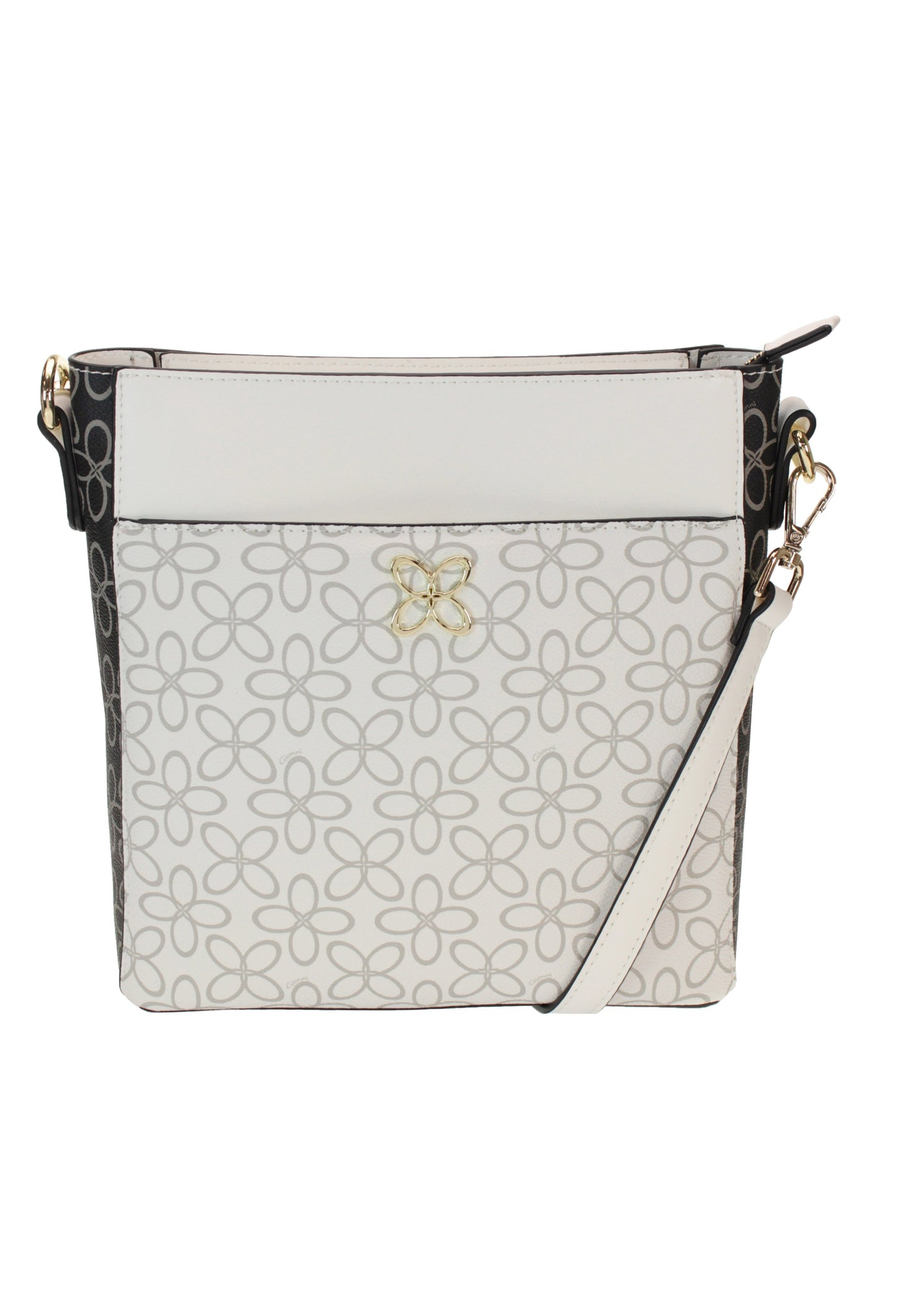 CONTRAST PRINT CROSSBODY BAG IN BLACK AND WHITE