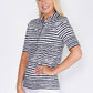 POLOSHIRT WITH NAVY AND WHITE STRIPE