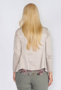 Sophie B Beige Waterfall Faux Suede Jacket