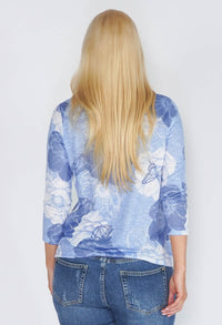 Twist Cosy Blue Floral Top