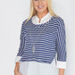 NAVY STRIPE 3-IN-1 TOP