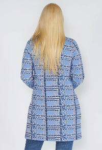 JACQUARD ABSTRACT DESIGN LONG LINE JACKET