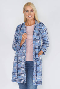 JACQUARD ABSTRACT DESIGN LONG LINE JACKET