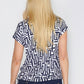 GEOMETRIC NAVY PRINT TOP