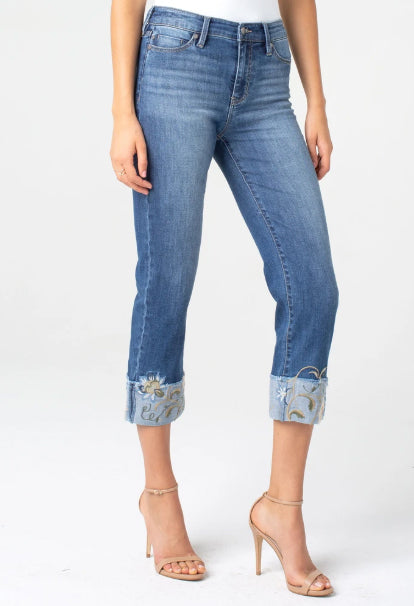 LIVERPOOL JEANS WITH EMBROIDERED CUFF