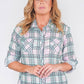 MULTI CHECK BLOUSE IN SOFT CRINKLE FABRIC