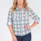 MULTI CHECK BLOUSE IN SOFT CRINKLE FABRIC