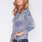 GEOMETRIC TONAL DESIGN TOP WITH SILVER PEARL DETAILS