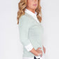 2-IN-1 COTTON V NECK TOP IN LIGHT SAGE