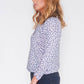 LILAC LEOPARD PRINT FAUX CROSSOVER TOP