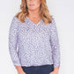 LILAC LEOPARD PRINT FAUX CROSSOVER TOP