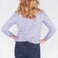 LILAC LEOPARD PRINT FAUX CROSSOVER TOP