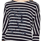 Gerry Weber navy stripe top with printed front