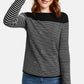 Gerry Weber striped jumper with diamante front in black