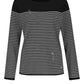 Gerry Weber striped jumper with diamante front in black