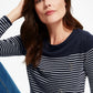 Gerry Weber striped jumper with diamante front in navy