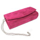 Pink Faux Suede Clutch Bag