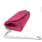 Pink Faux Suede Clutch Bag