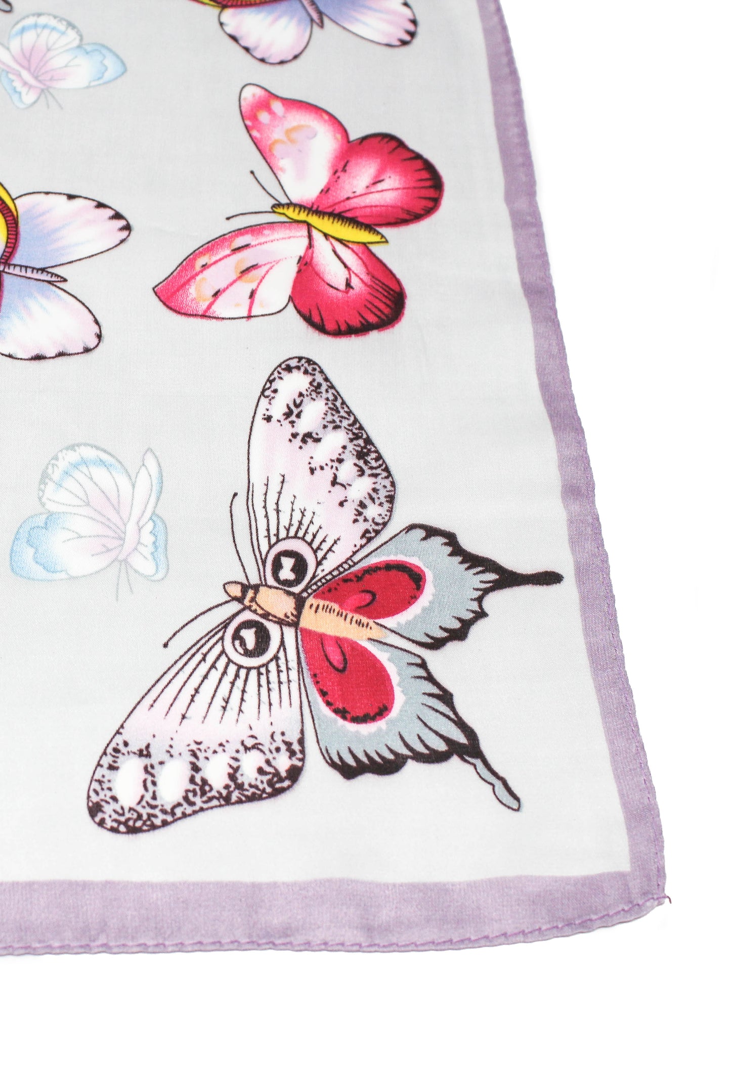 butterfly printed scarf in lilac