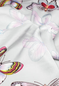 butterfly printed scarf in lilac