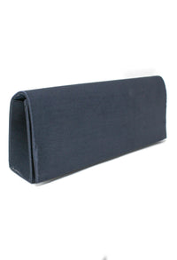 SATIN CLUTCH BAG IN NAVY