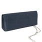 SATIN CLUTCH BAG IN NAVY