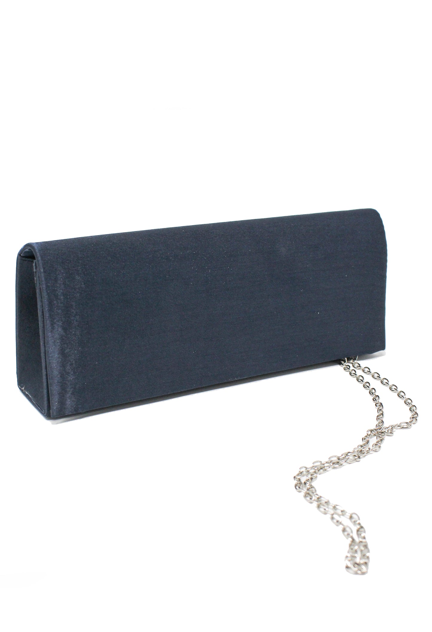 SATIN CLUTCH BAG IN NAVY