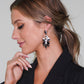 Diamante earrings in black and pewter