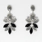 Diamante earrings in black and pewter