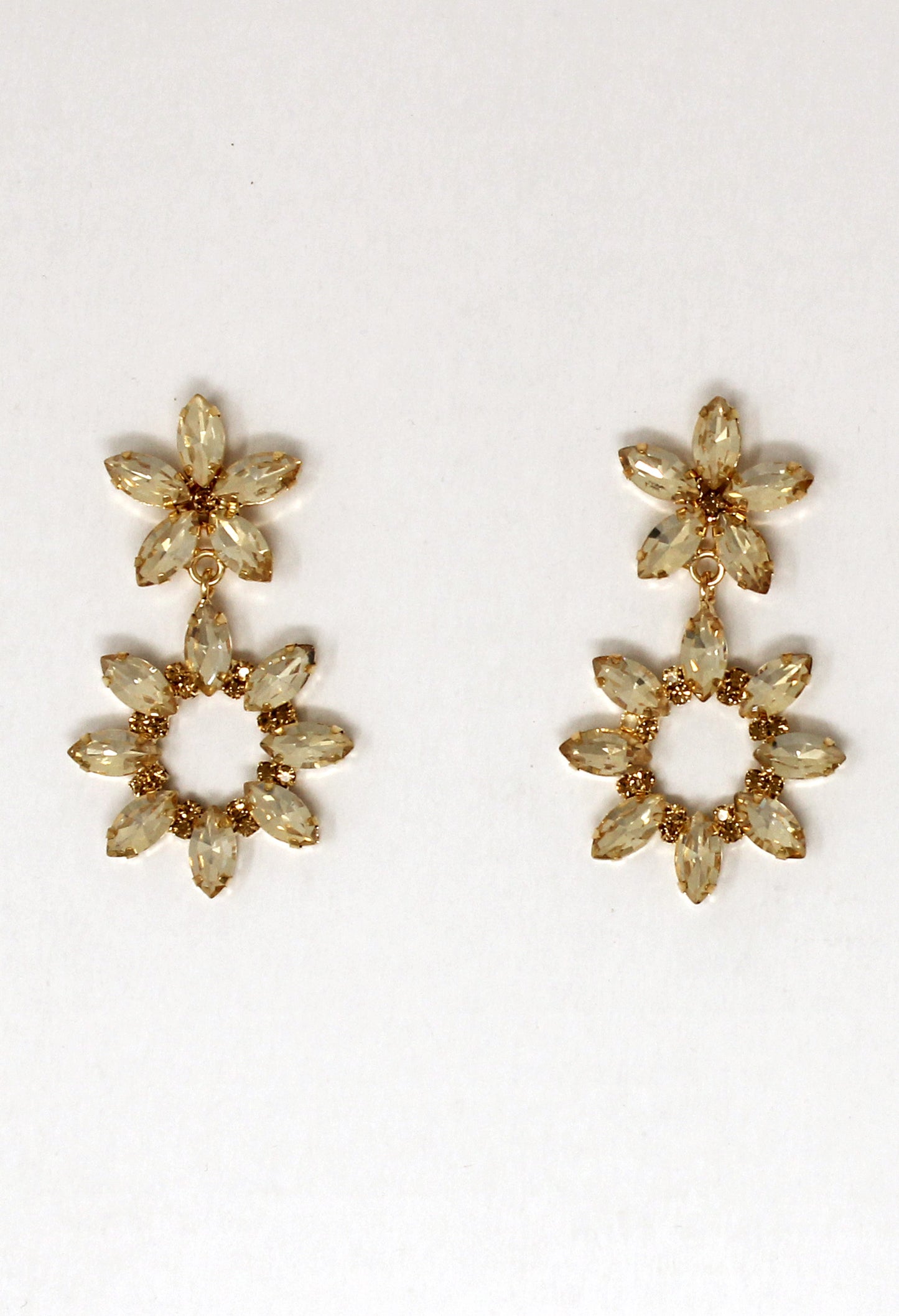 diamante earrings in gold