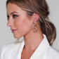 diamante earrings in rose pink