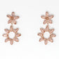 diamante earrings in rose pink