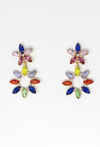 multicoloured diamante earrings