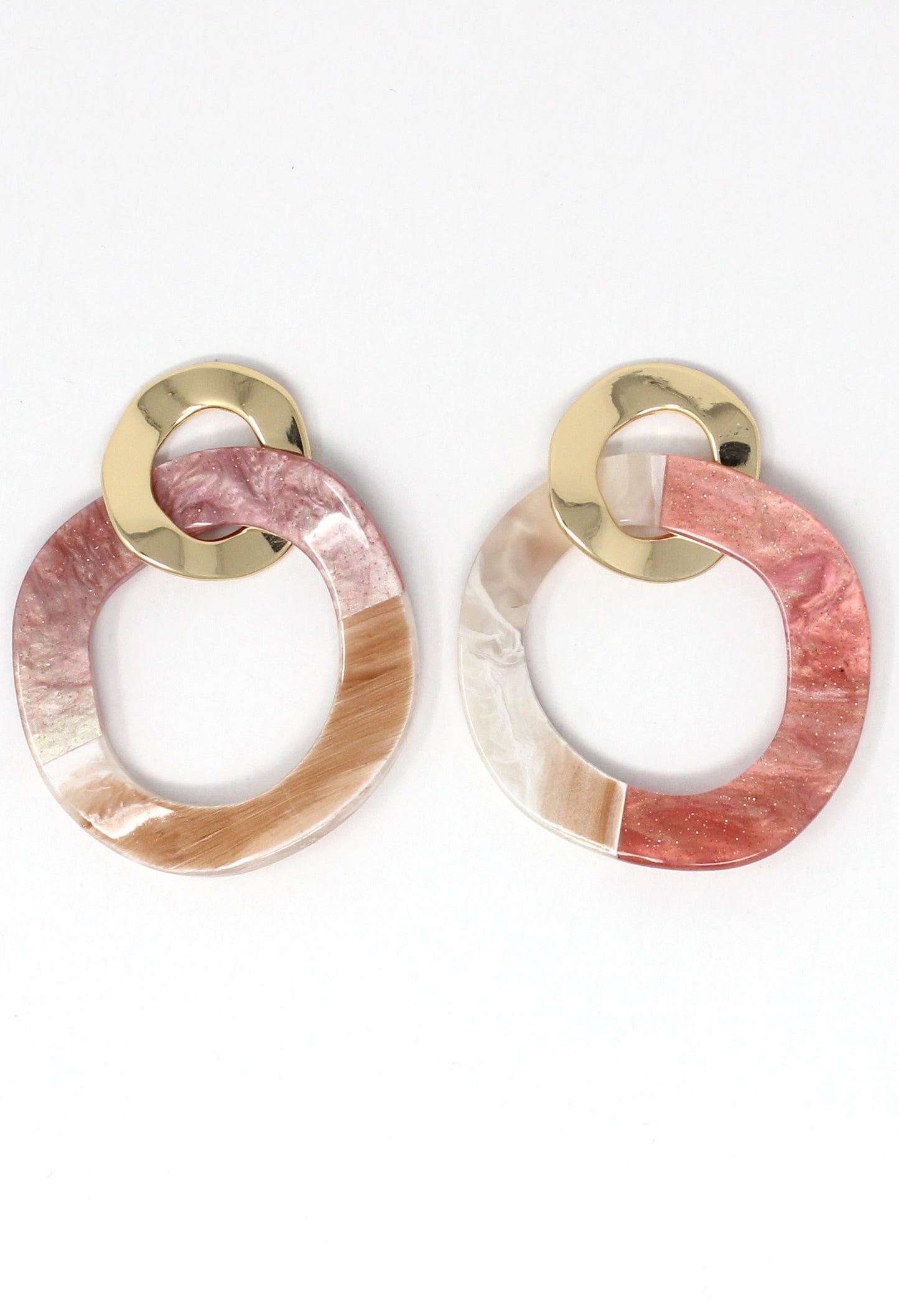 Two tone earrings in pink