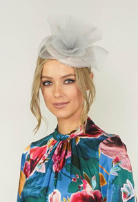 Grey Pillbox Fascinator