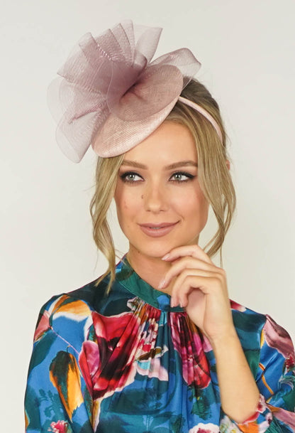 Dusky Pink Pillbox Fascinator