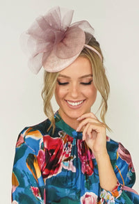 Dusky Pink Pillbox Fascinator