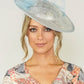 Metallic Pale Blue Disc Shape Fascinator