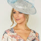 Metallic Pale Blue Disc Shape Fascinator