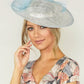 Metallic Pale Blue Disc Shape Fascinator