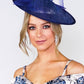 Metallic Blue Disc Shape Fascinator