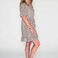 Pamela Scott Beige Printed Faux Wrap Dress