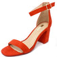 orange suedette block heel sandal