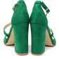 green suedette sandal with criss cross front