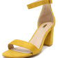 yellow suedette block heel sandal